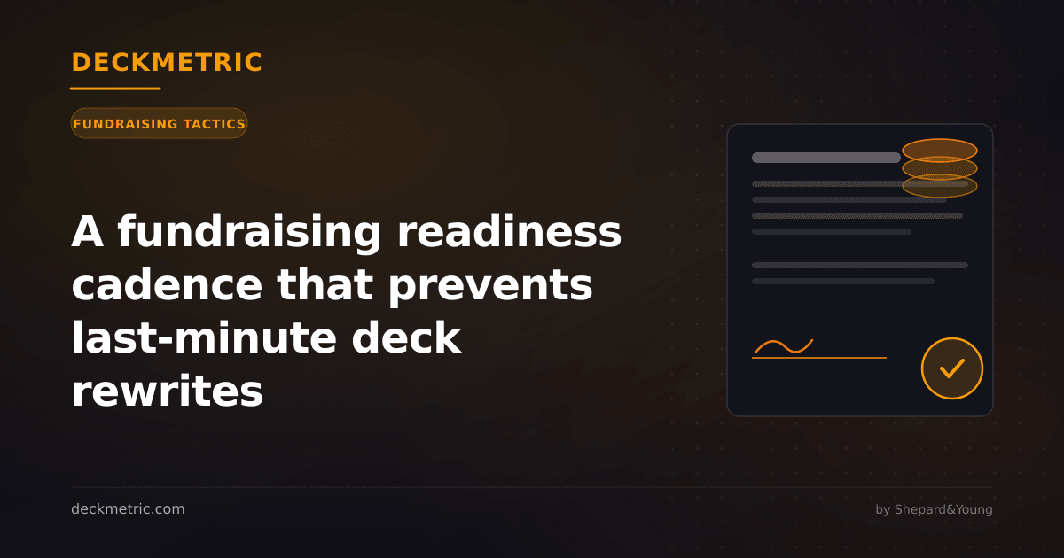 A fundraising readiness cadence that prevents last-minute deck rewrites