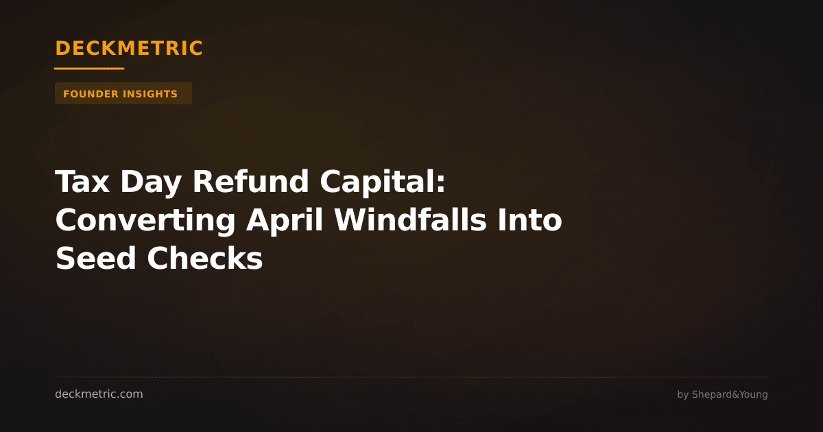 Tax Day Refund Capital: Converting April Windfalls Into Seed Checks