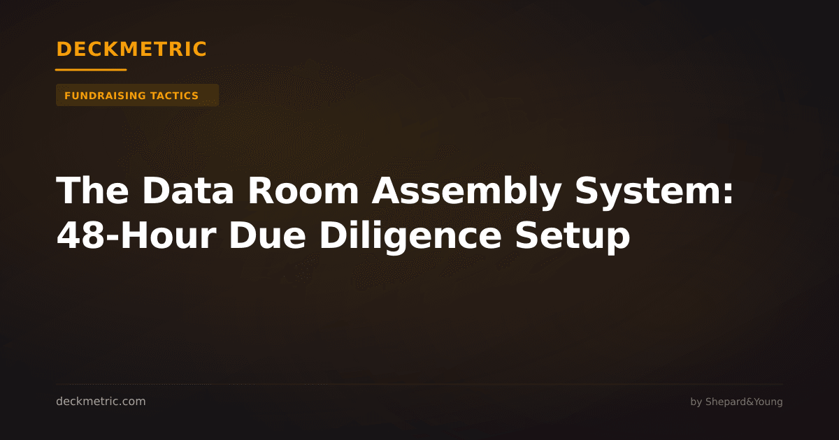 The Data Room Assembly System: 48-Hour Due Diligence Setup