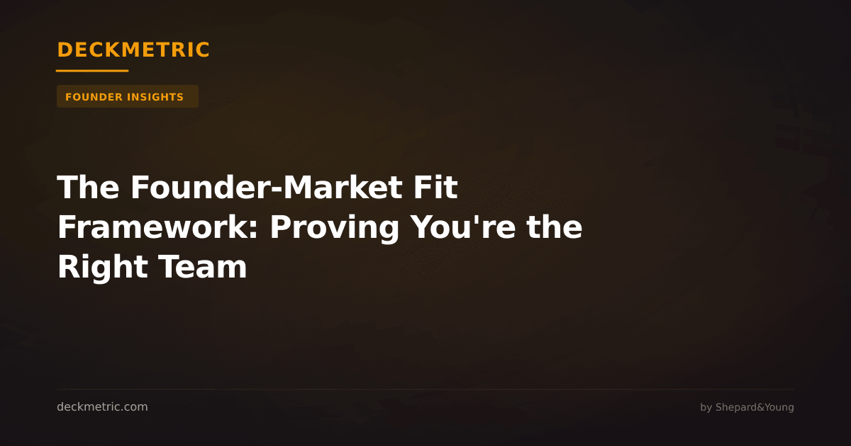 The Founder-Market Fit Framework: Proving You're the Right Team