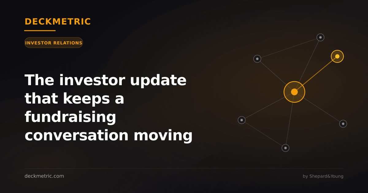 The investor update that keeps a fundraising conversation moving