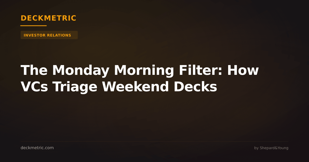 The Monday Morning Filter: How VCs Triage Weekend Decks