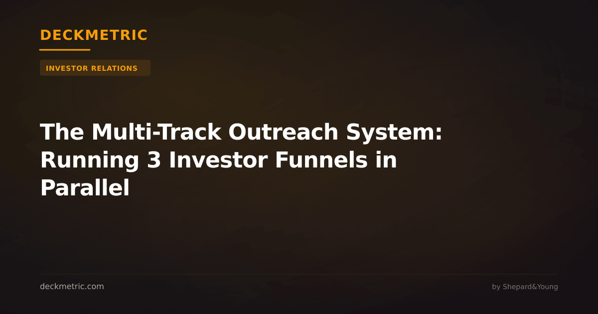 The Multi-Track Outreach System: Running 3 Investor Funnels in Parallel