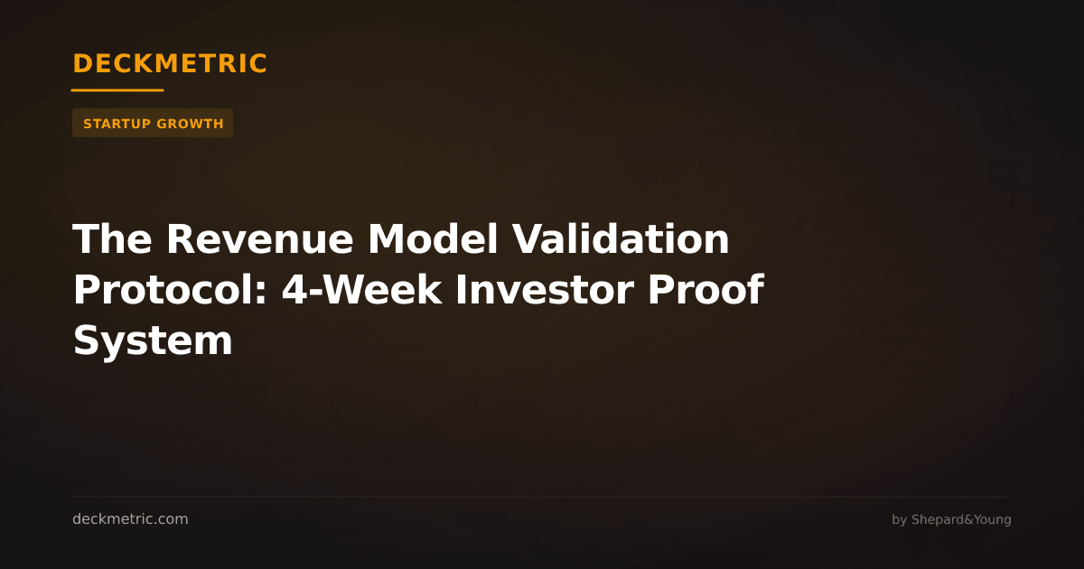 The Revenue Model Validation Protocol: 4-Week Investor Proof System