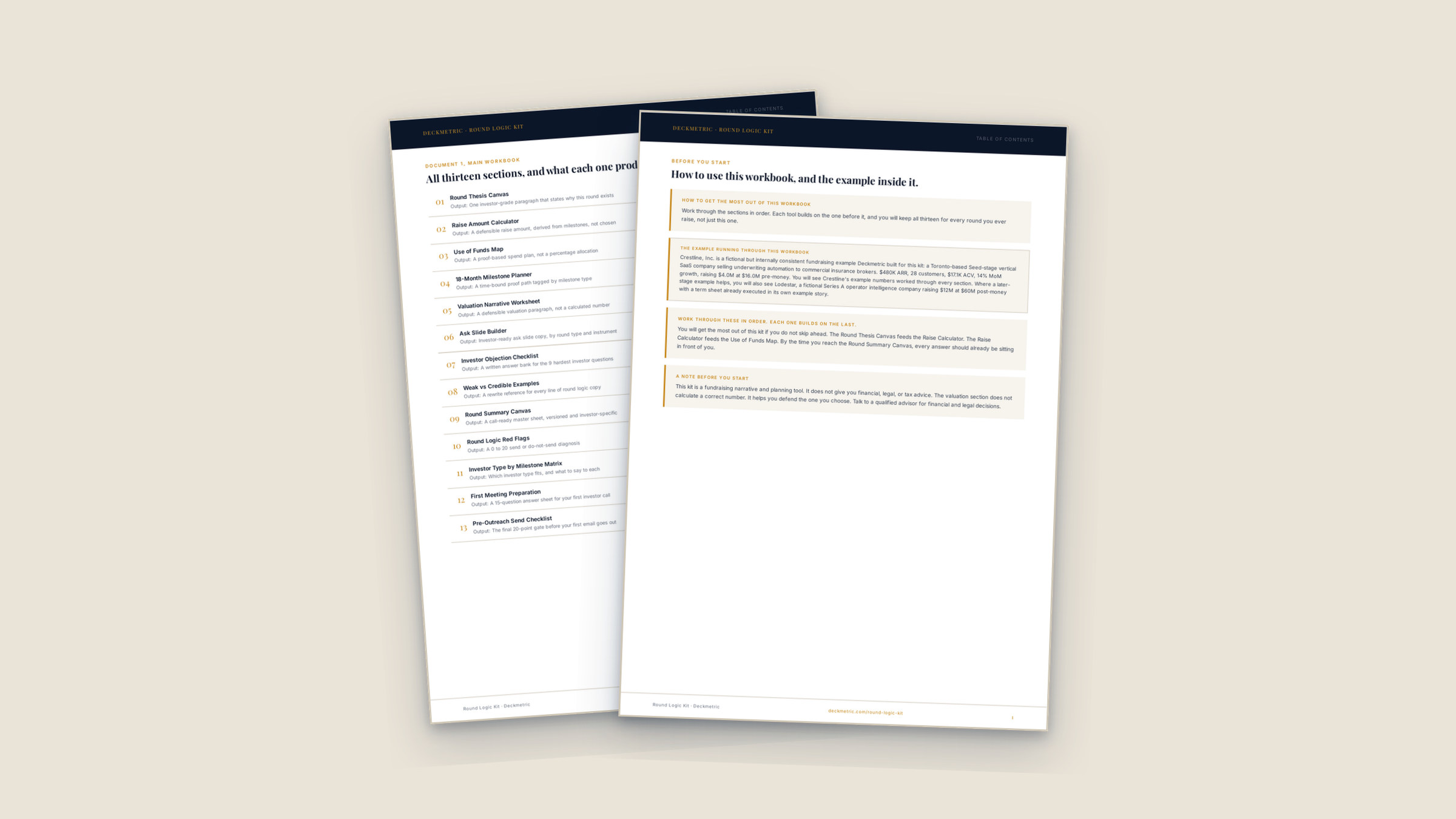 Preview of two pages from the Round Logic Main Workbook PDF