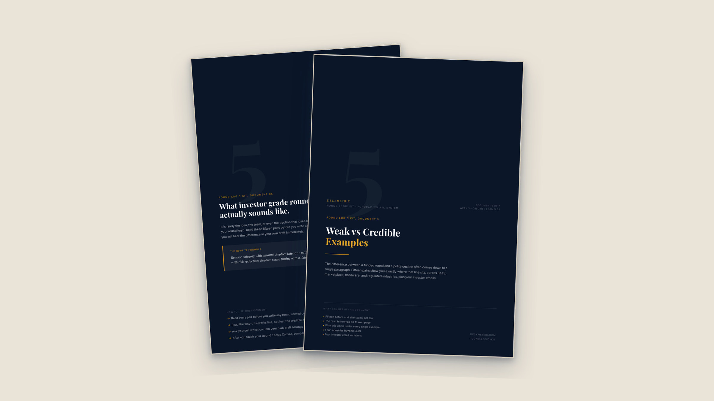 Preview of two pages from the Weak vs Credible Examples PDF