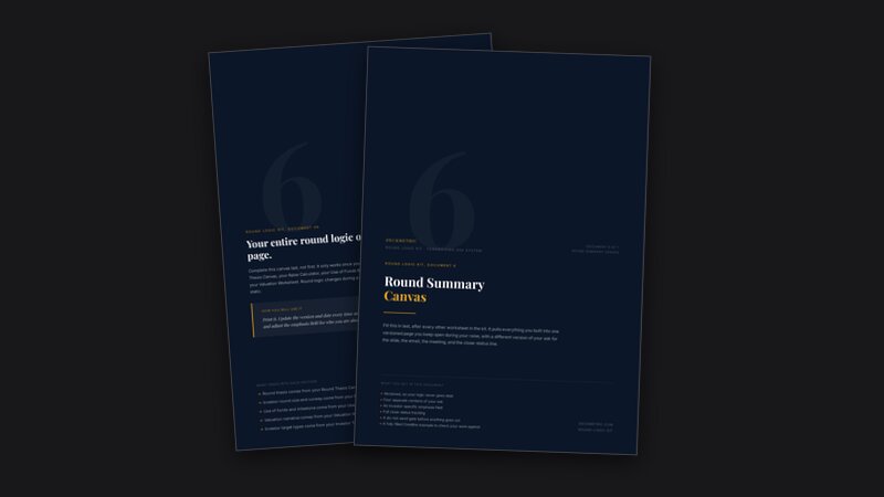 Preview of two pages from the Round Summary Canvas PDF